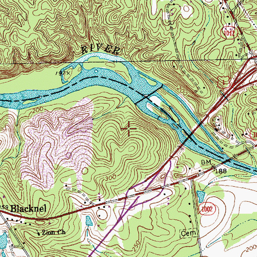 Topographic Map of Ramsey Mill Pond, NC