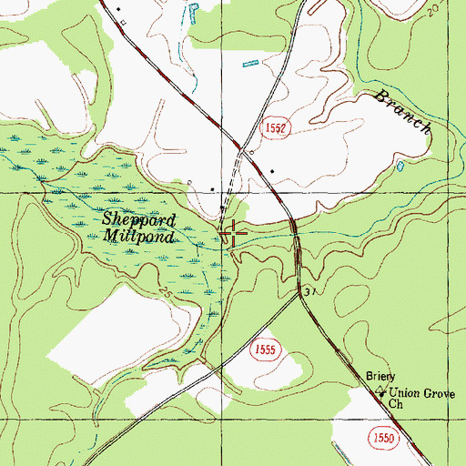 Topographic Map of Shepard Millpond Dam, NC