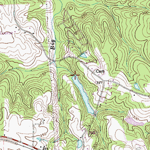 Topographic Map of Bagwell Pond Dam, NC