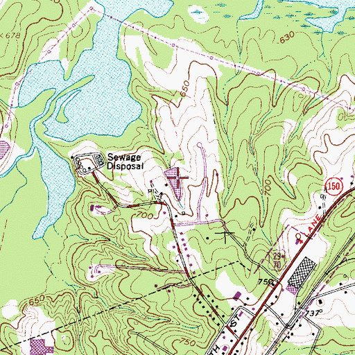 Topographic Map of Messinger Lake, NC