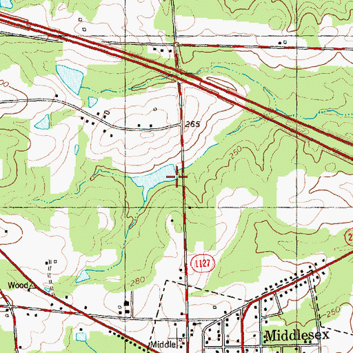 Topographic Map of Corbetts Pond Number One Dam, NC