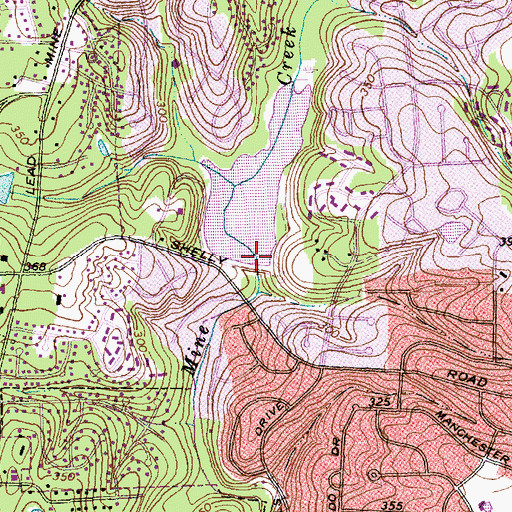 Topographic Map of Shelley Lake, NC