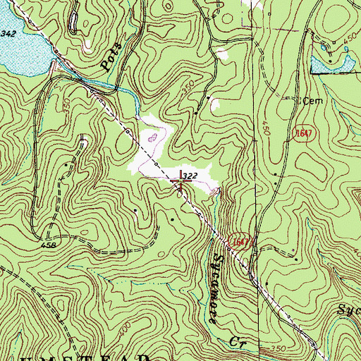 Topographic Map of Umstead Park Lower Lake, NC
