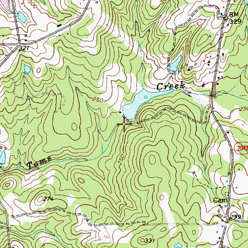 Topographic Map of Brown Lake, NC