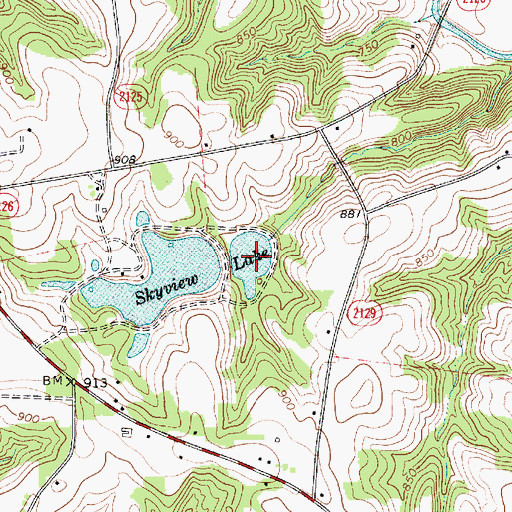 Topographic Map of Skyview Lake Lower, NC