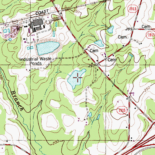Topographic Map of Webbs Millpond, NC