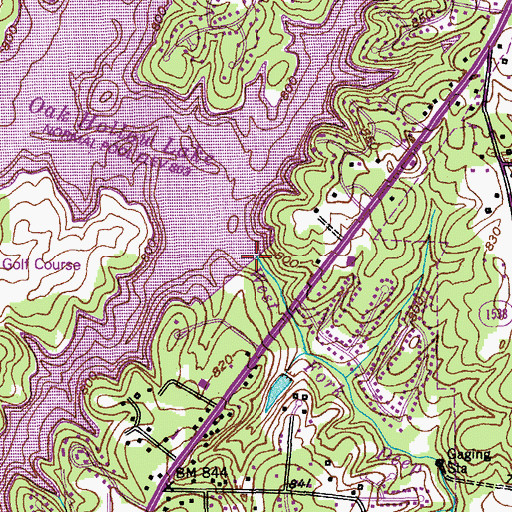 Topographic Map of Oak Hollow Dam, NC
