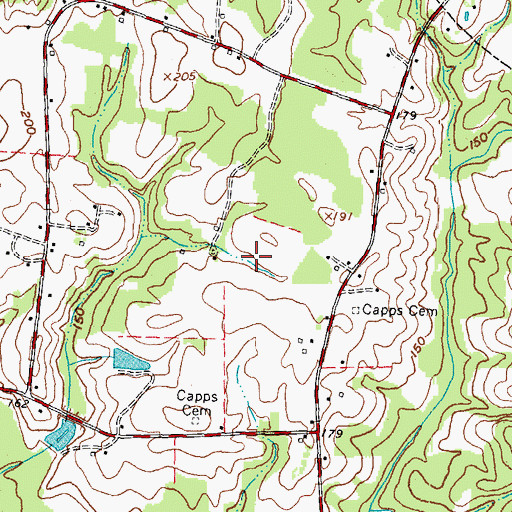 Topographic Map of Collins Pond Dam, NC